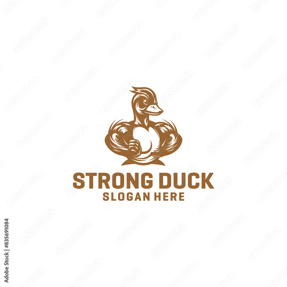 Muscle duck logo vector illustration Muscle duck logo vector illustration