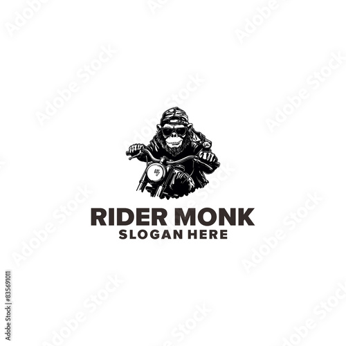 Rider monkey logo vector illustration