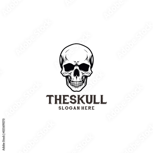 Skull head logo vector illustration