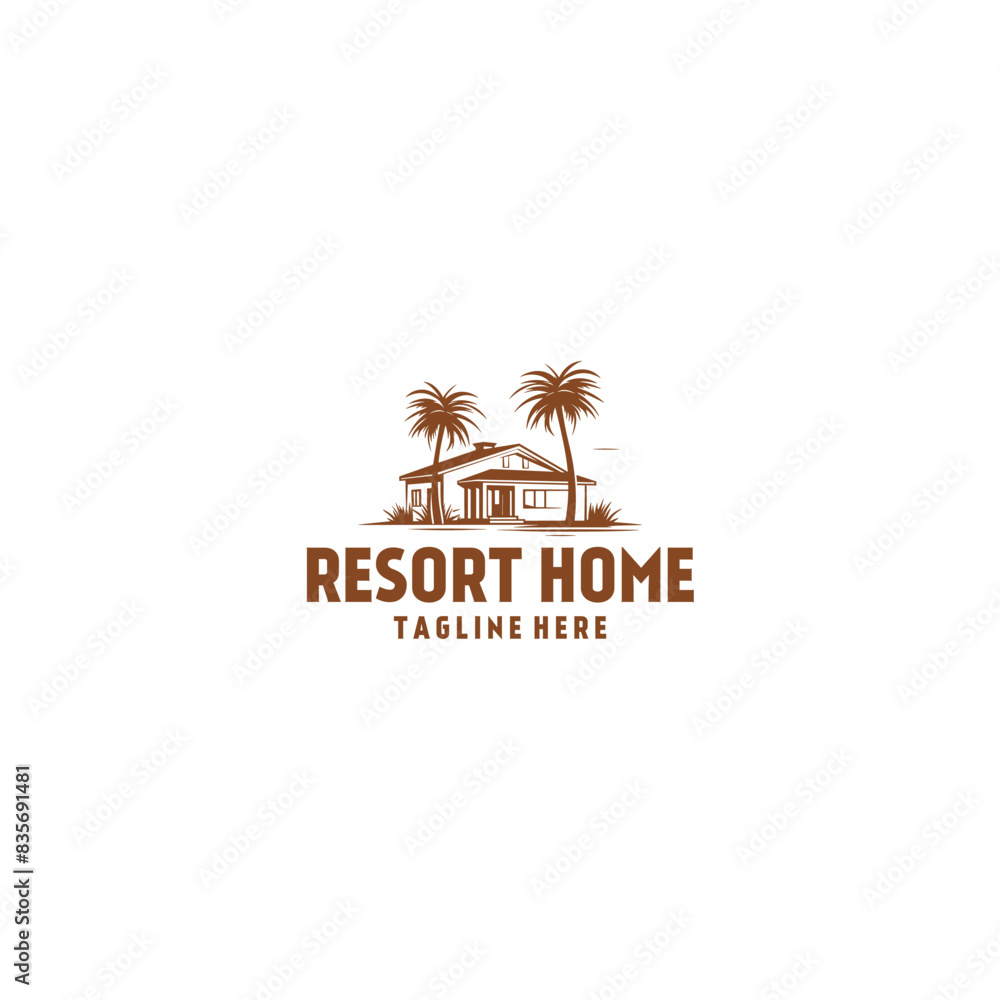 Fototapeta premium Resort and hotel logo vector illustration