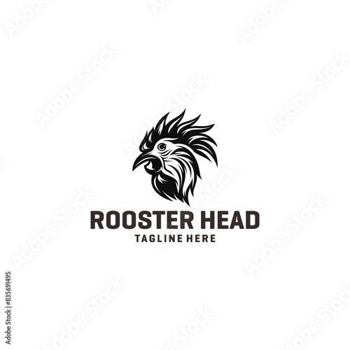 Rooster head logo vector illustration