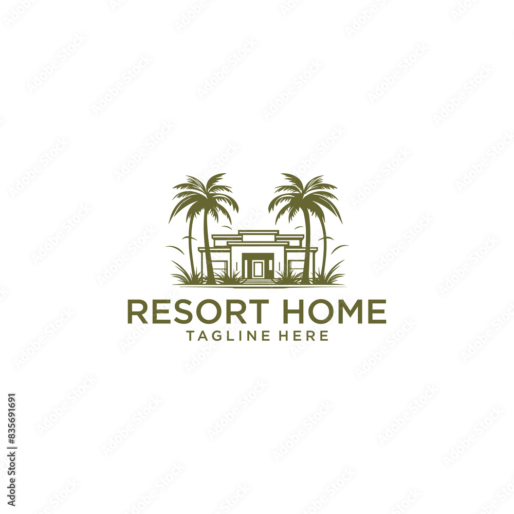 Resort and hotel logo vector illustration