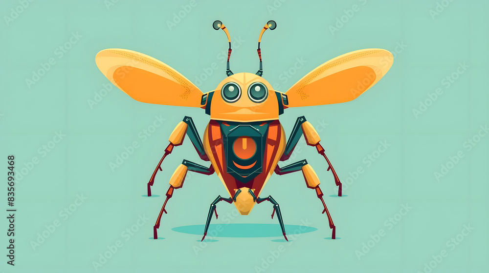 Fototapeta premium Robot Insect illustration flat vector