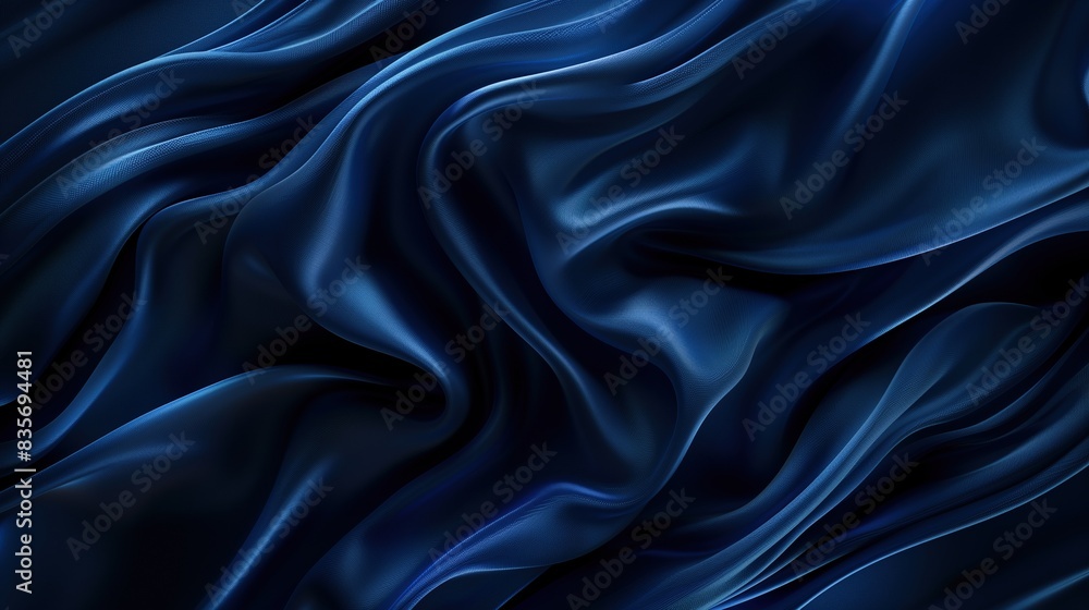 Fototapeta premium abstract background with blue waves, silk texture