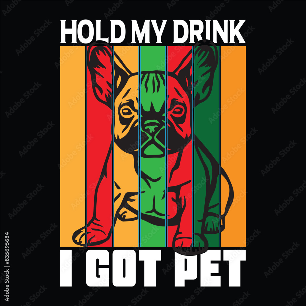 Fototapeta premium Dog Quotes Tshirt Design Vector Illustration Clipart Eps