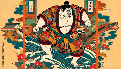 Traditional Sumo Wrestler Art「伝統的な相撲力士の芸術」
