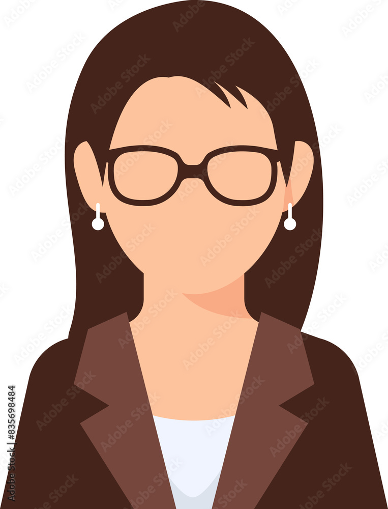 businesswoman brown suit avatar Icon. businesswoman brown suit avatar Icon.