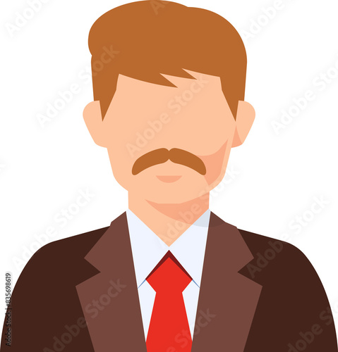 businessman brown suit avatar Icon.