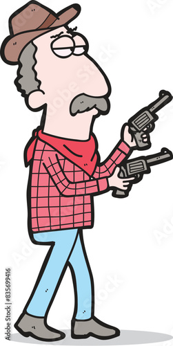 A cowboy with two guns