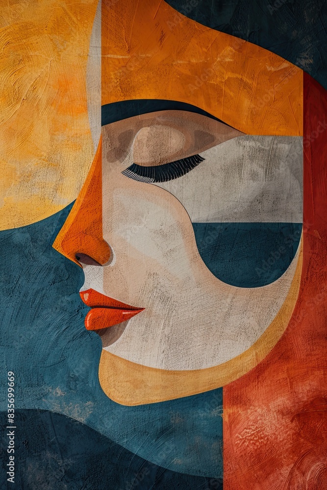 Terracotta Boho Portrait: Minimalistic Geometric Lines, Balanced with Shapes, Landscapes, Abstract Elements, Simple and Elegant Design Terracotta Boho Portrait: Minimalistic Geometric Lines, Balanced with Shapes, Landscapes, Abstract Elements, Simple and Elegant Design