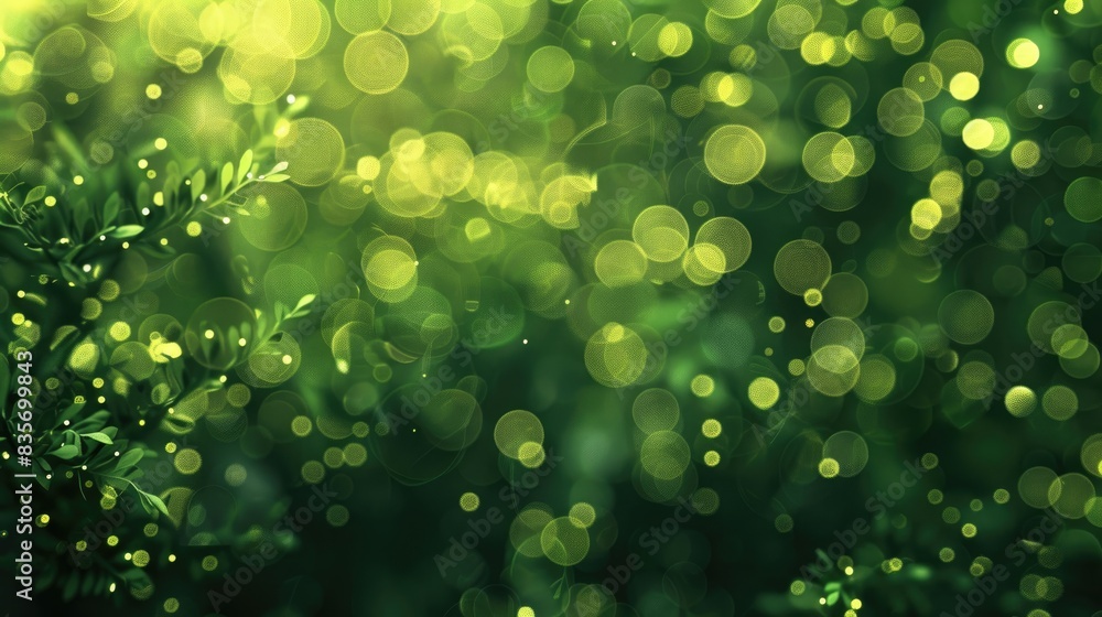 Obraz premium Abstract background with a subtle green bokeh effect
