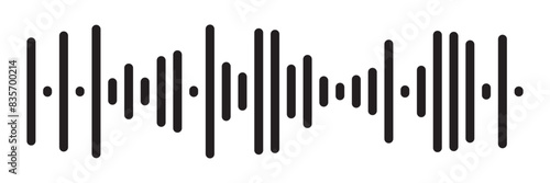 Sound icon, audio wave symbol set, soundwave silhouettes isolated on white background in eps 10.