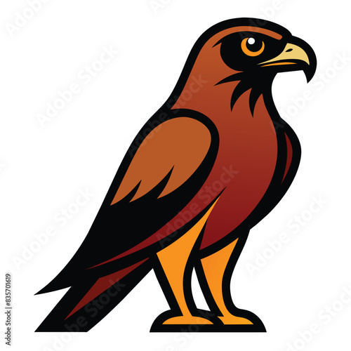 Solid color cooper's hawk animal vector design