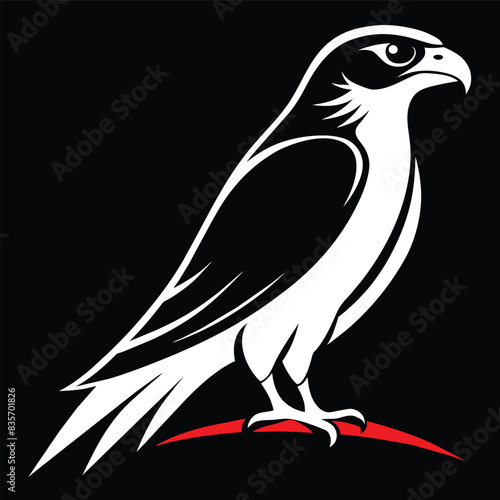 Solid color cooper's hawk animal vector design