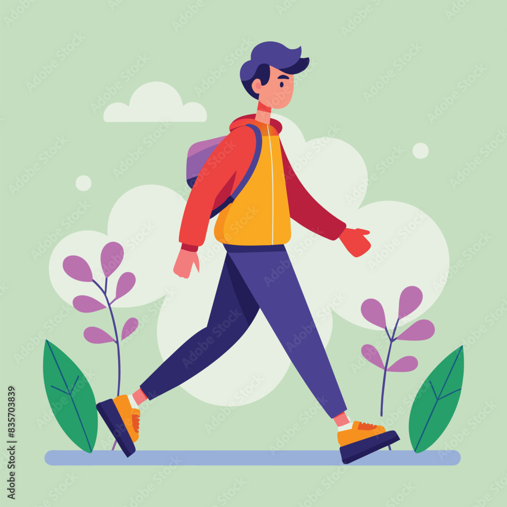 illustration vector a employee in a hurry flat