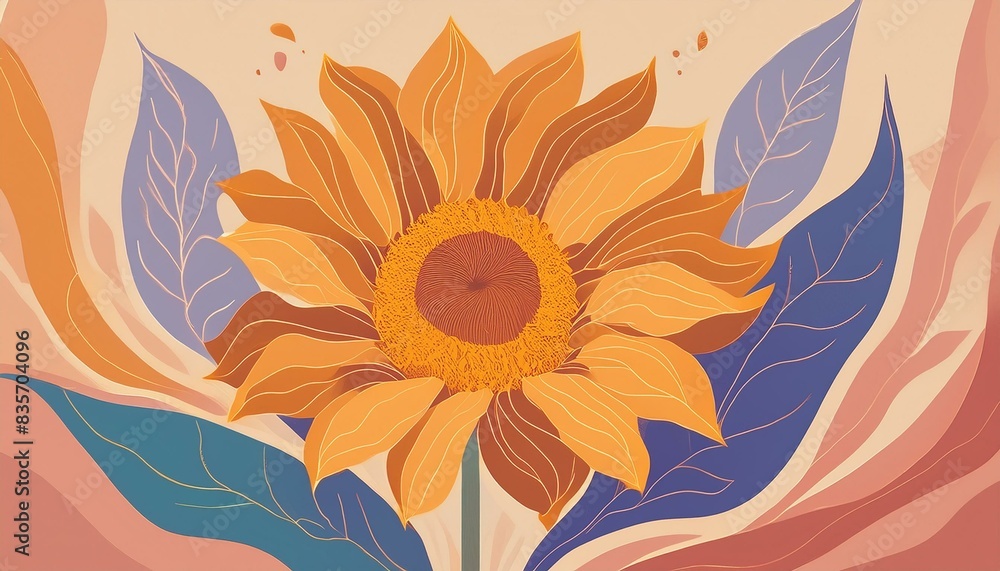 Beautiful sunflowers blooming in summer Beautiful sunflowers blooming in summer