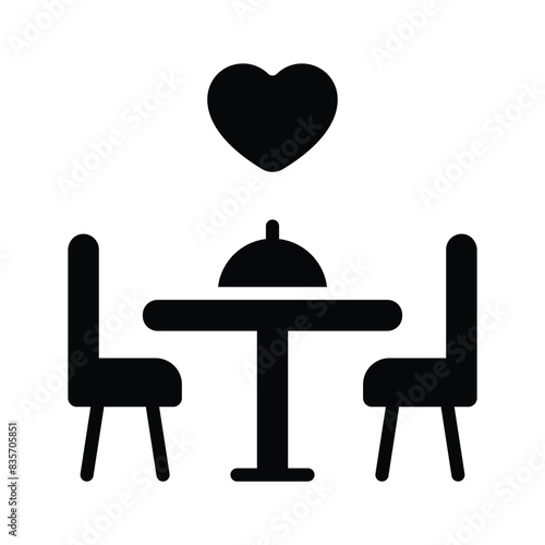 Beautiful designed vector of romantic dinner, ready to use icon