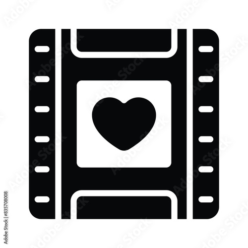 An editable vector of romantic reel in unique design style