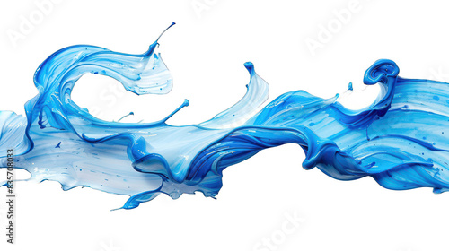 Blue Paint brush stroke illustration on a transparent background