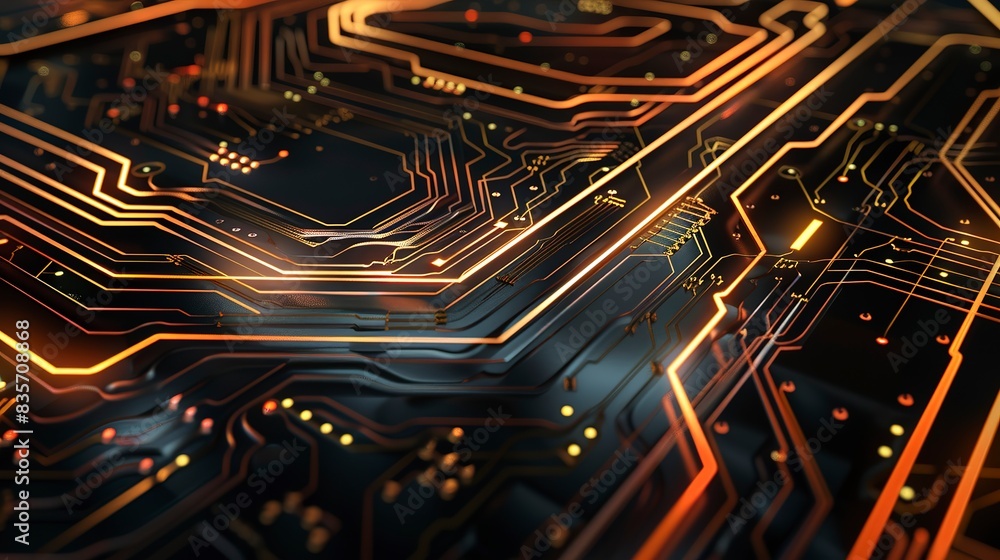 A macro shot of a circuit board used in mining equipment, highlighting the intricate paths and components. A macro shot of a circuit board used in mining equipment, highlighting the intricate paths and components.