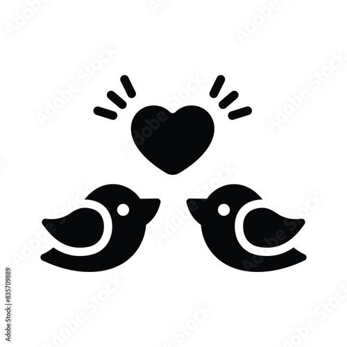 Beautiful vector icon of love birds, editable style