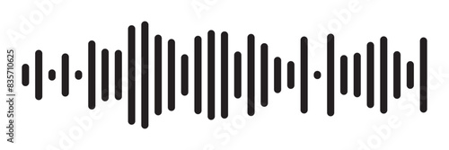 Music player sound bar. Audio speech spectrum noise collection. Sound waves of voice. Record interface. Equalizer icons with soundwave line isolated on white background in eps 10.