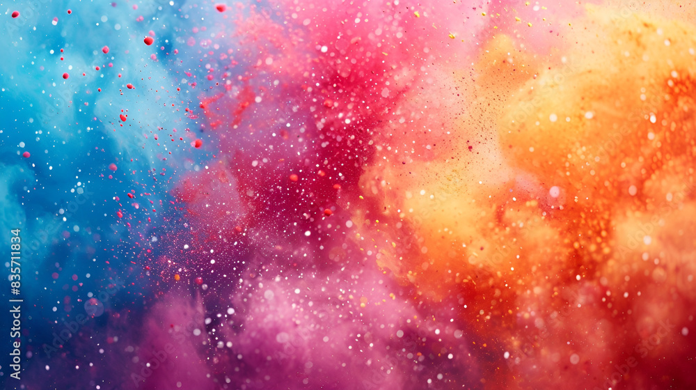 Vibrant Abstract Powder Explosion in Pink Orange Blue and Purple Vibrant Abstract Powder Explosion in Pink Orange Blue and Purple