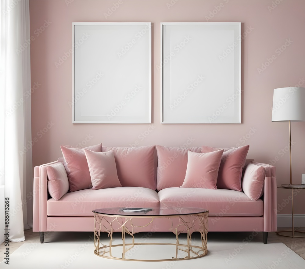 Frame mockup, ISO A paper size. Living room poster mockup. Modern interior design. Living room Interior mockup with house background. 3D render Frame mockup, ISO A paper size. Living room poster mockup. Modern interior design. Living room Interior mockup with house background. 3D render