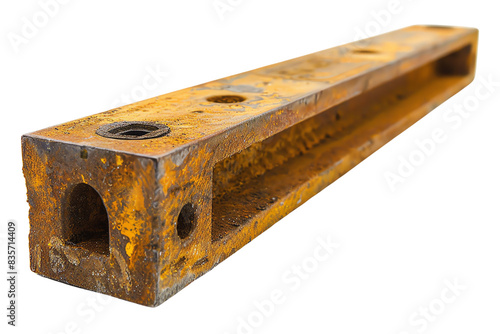 rusty metal beam with holes