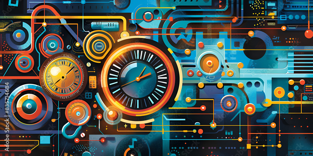 Fototapeta premium Abstract Background of technology and science Infographics , Industrial slide, 