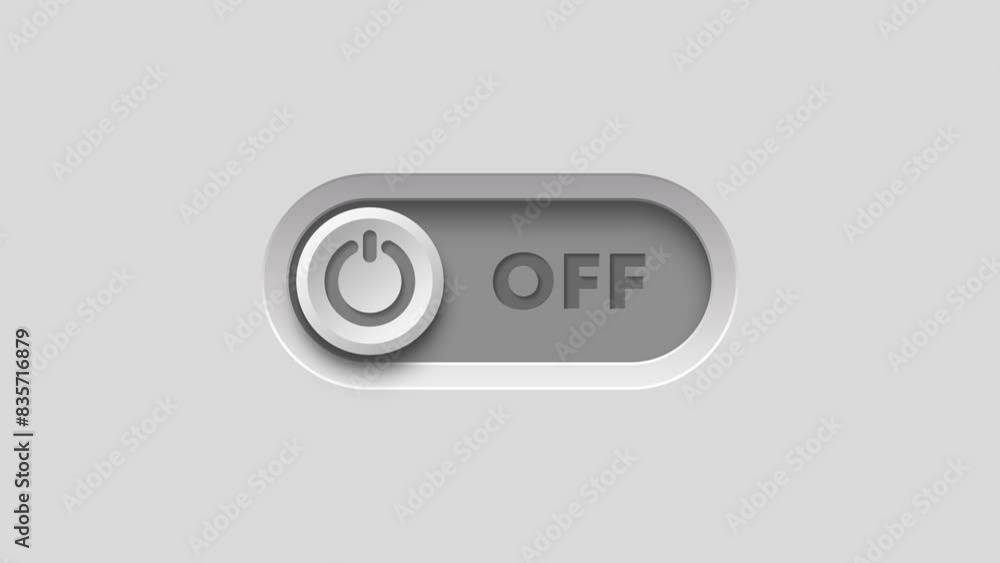 Toggle button icon On Off. Alpha channel, transparent background. 4K ...