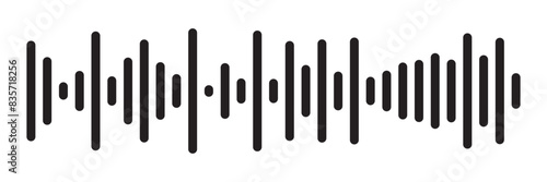sound waves icon. frequency audio black icon isolated on white and transparent background flat style vector illustration in eps 10.