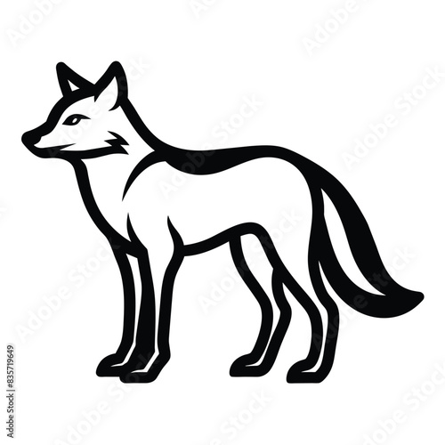 Solid color Coyote animal vector design