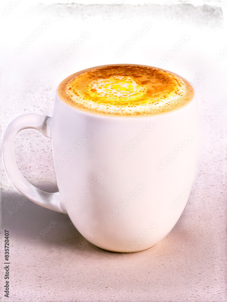 Vietnamese Egg Coffee ceramic mug with unique coffee beverage made with egg yolks condensed milk