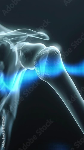 3d rendering pixar style x-ray of a scapula bone photo