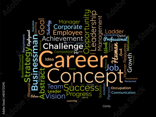 Career Concept word cloud template. Creativity concept vector tagcloud background.