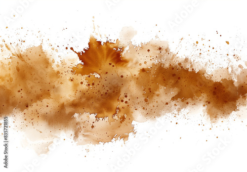 brown color ink splash on white, brown color splashes, Brown color watercolor splash paint effect on white background, colorful 