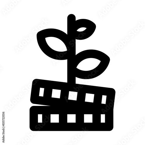 Grow money tree line icon