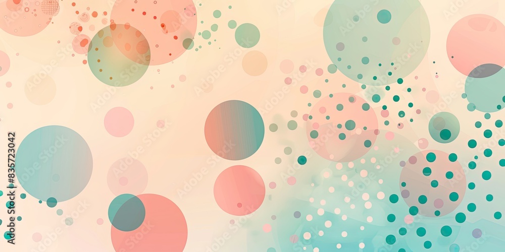 abstract background with a Light Aqua and Soft Peach gradient, circles, dots, and shapes in the style of a flat design style, minimalist and simple with flat colors, abstract background with a Light Aqua and Soft Peach gradient, circles, dots, and shapes in the style of a flat design style, minimalist and simple with flat colors,