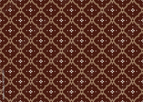 symbol floral and geometric design on dark background, ethnic fabric seamless pattern design for cloth, carpet, batik, wallpaper, wrapping etc.