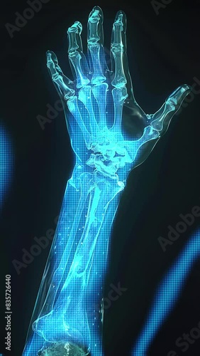 3d rendering pixar style x-ray of a upper limbs bone photo
