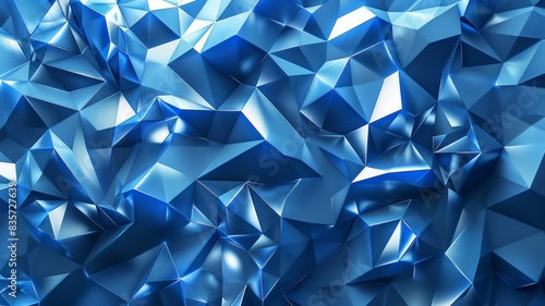 Blue Polygonal Wallpaper with Digital Flair