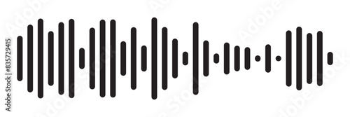 sound waves icon. frequency audio black icon isolated on white and transparent background flat style vector illustration in eps 10.