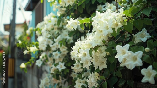 Lovely white bougainvillea on Hachijojima photo