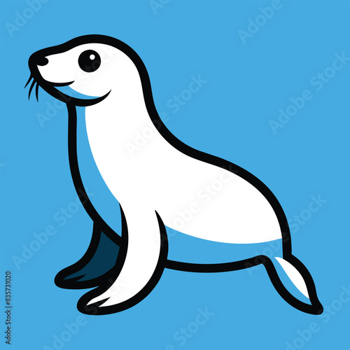 Solid color Crabeater Seal animal vector design