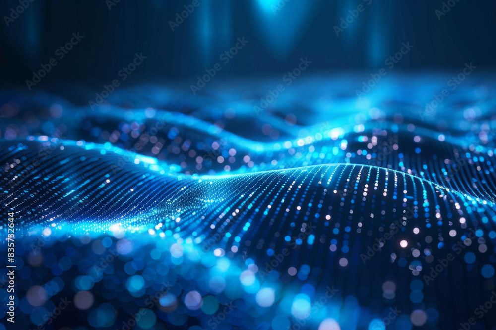 Abstract Waving Particle Technology Background with light effect. Abstract Waving Particle Technology Background with light effect.