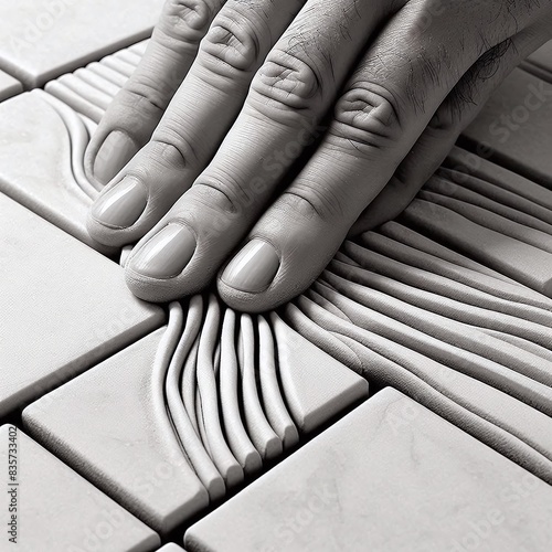 Generative Ai Grout Lines Clean, well-defined grout lines that separate each tile, providing a realistic tiled appearance.