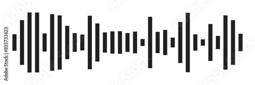 Sound wave set. Sound waves for voice message. Audio wave icon. Waveform pattern for music player or app. Recording music. Equalizer template on white background in eps 10.