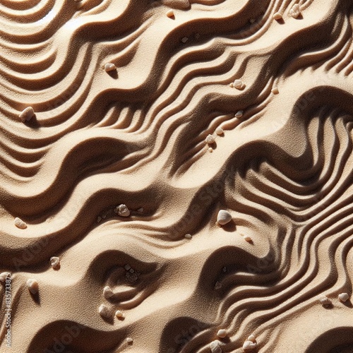 Generative Ai Textured Sand Fine sand with subtle ridges, footprints, and slight variations in color, great for beaches, deserts, or playgrounds.