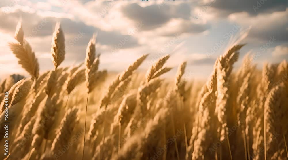 golden wheat ears are swaying by wind golden wheat ears are swaying by wind